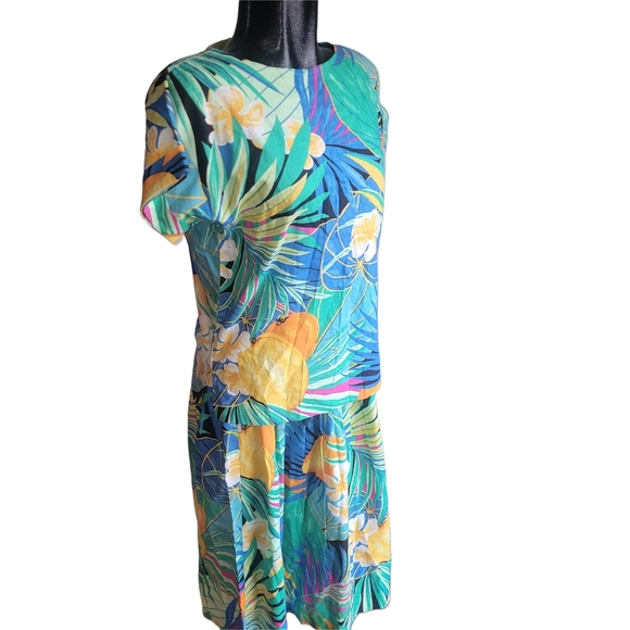 Vintage Tropical Print Skirt Set 8P - Picture 2 of 8